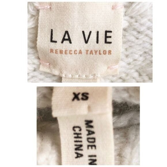 Rebecca Tylor LA VIE Floral Embroidered ivory wool sweater XSmall - Picture 8 of 11